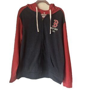 XL Fanatics Boston Red Sox Full Zip Hoodie Sweatshirt Red/Navy Blue Men's